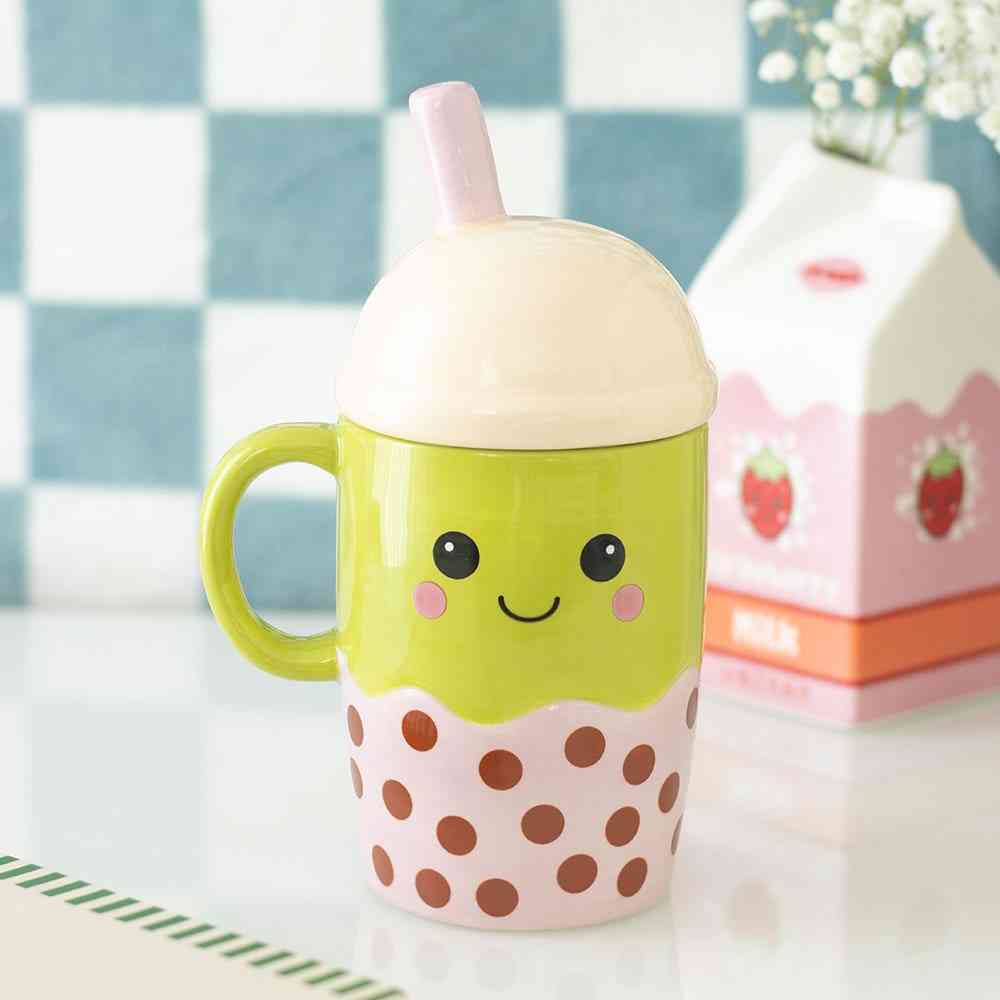 Something Different - Kawaii Bubble Tea Lidded Mug - Multicolours